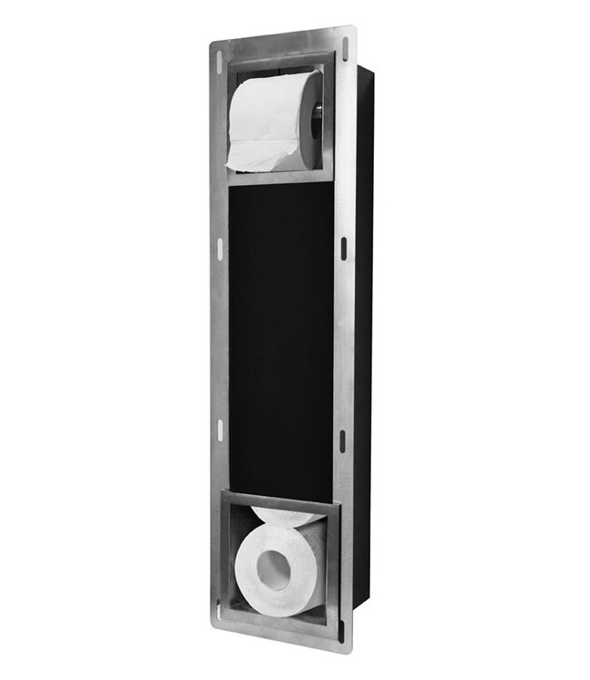 Wiesbaden Inbouw toiletrolhouder Rocko + Reserverolhouder RVS - 28.3920