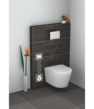 Wiesbaden Wiesbaden Inbouw toiletrolhouder Rocko + Reserverolhouder RVS - 28.3920