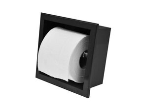 Wiesbaden Inbouw toiletrolhouder Rocko Mat Zwart - 28.2910