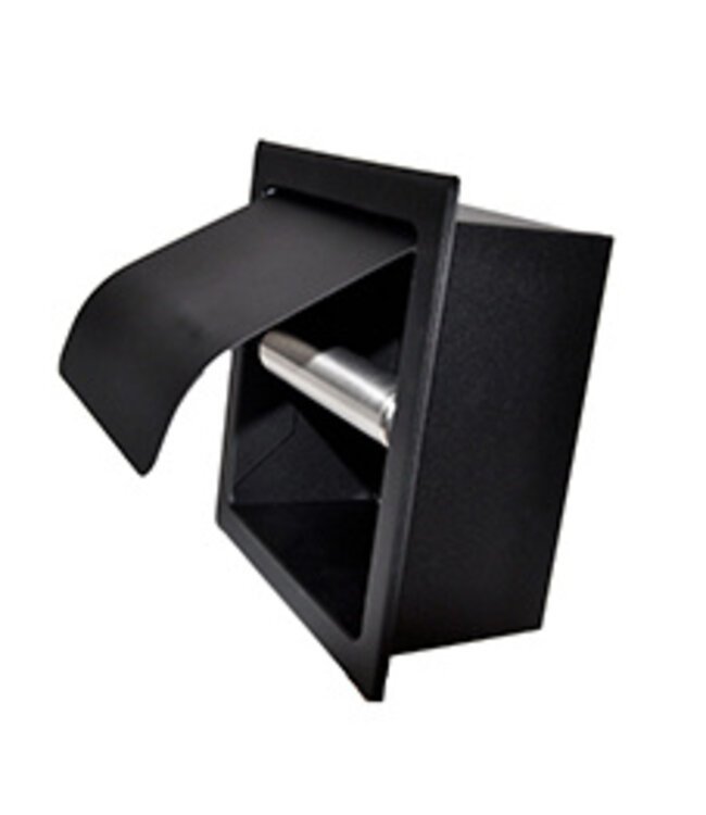 Wiesbaden Wiesbaden Inbouw toiletrolhouder Rocko met klep Mat Zwart - 28.2911