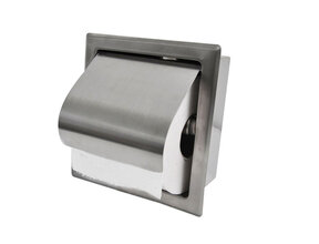 Wiesbaden Inbouw toiletrolhouder Rocko met klep RVS - 28.3911