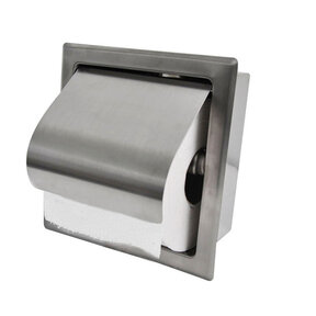 Wiesbaden Inbouw toiletrolhouder Rocko met klep RVS - 28.3911