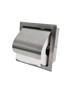 Wiesbaden Wiesbaden Inbouw toiletrolhouder Rocko met klep RVS - 28.3911