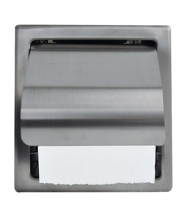 Wiesbaden Inbouw toiletrolhouder Rocko met klep RVS - 28.3911