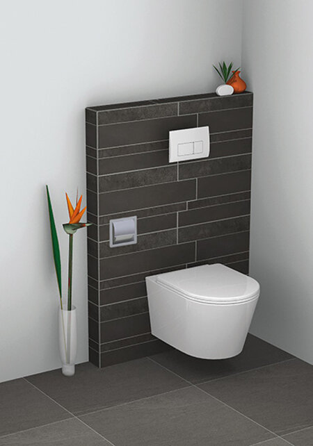 Wiesbaden Inbouw toiletrolhouder Rocko met klep RVS - 28.3911 Wiesbaden Inbouw toiletrolhouder Rocko met klep RVS - 28.3911