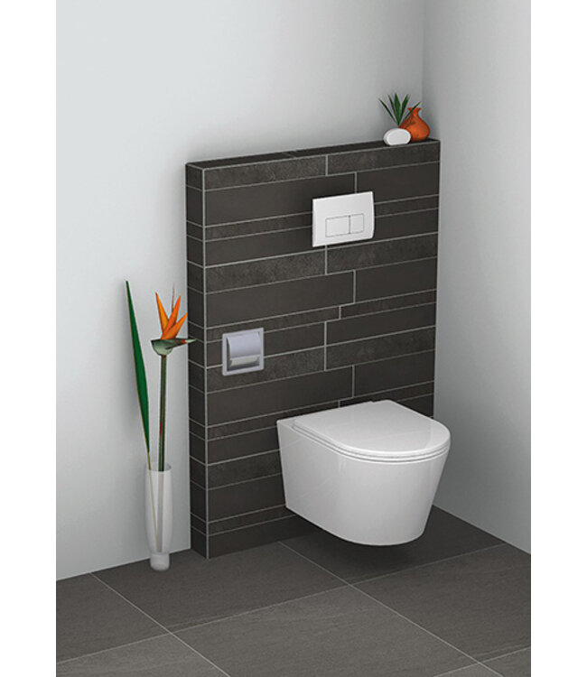 Wiesbaden Wiesbaden Inbouw toiletrolhouder Rocko met klep RVS - 28.3911