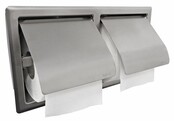 Wiesbaden Dubbele Inbouw toiletrolhouder Rocko met klep RVS - 24.3845