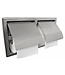 Wiesbaden Wiesbaden Dubbele Inbouw toiletrolhouder Rocko met klep RVS - 24.3845