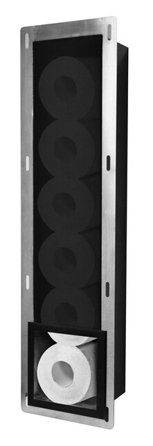 Wiesbaden Inbouw Reserve toiletrolhouder Rocko Mat Zwart - 28.2900 Wiesbaden Inbouw Reserve toiletrolhouder Rocko Mat Zwart - 28.2900