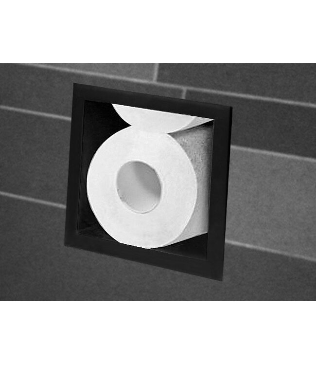 Wiesbaden Inbouw Reserve toiletrolhouder Rocko Mat Zwart - 28.2900