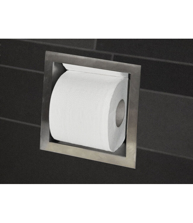 Wiesbaden Inbouw Reserve toiletrolhouder Rocko RVS - 28.3900