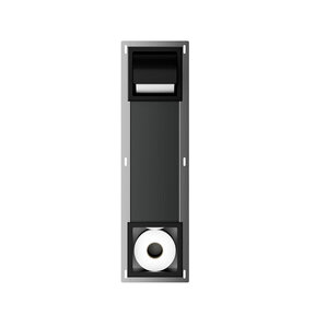 Wiesbaden Inbouw toiletrolhouder met Klep Rocko + Reserverolhouder Mat Zwart - 33.2158
