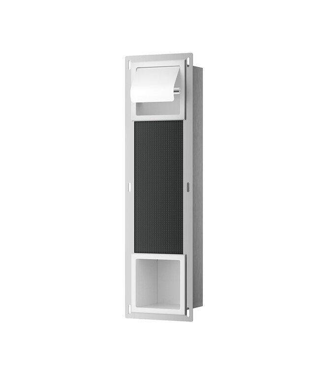 Wiesbaden Inbouw toiletrolhouder met Klep Rocko + Reserverolhouder Mat Wit - 33.2157
