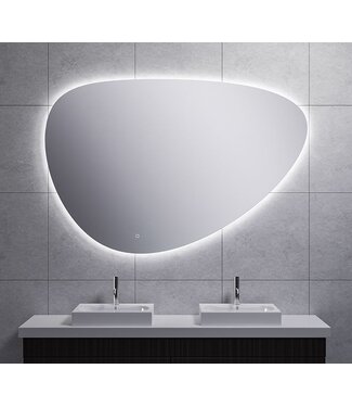 Wiesbaden Badkamerspiegel Uovo 90cm - Dimbaar led met touch - Spiegelverwarming - 38.4165
