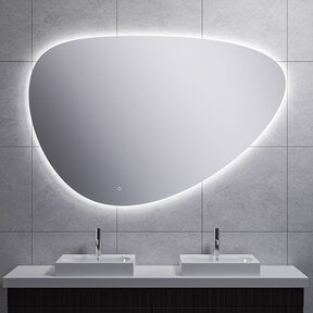 Badkamerspiegel Uovo 120cm - Dimbaar led met touch - Spiegelverwarming - 38.4167