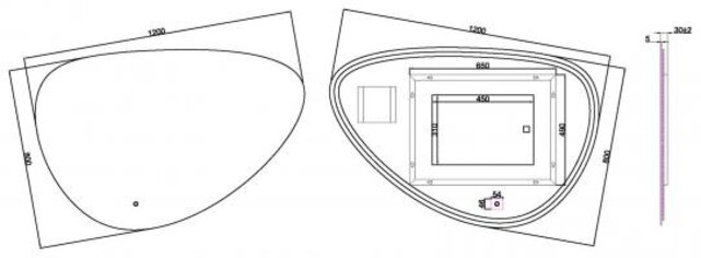 Badkamerspiegel Uovo 120cm - Dimbaar led met touch - Spiegelverwarming - 38.4167