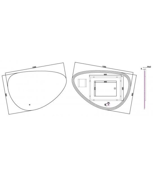 Badkamerspiegel Uovo 120cm - Dimbaar led met touch - Spiegelverwarming - 38.4167