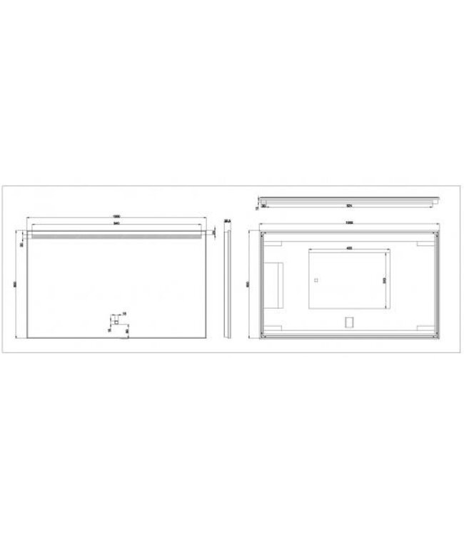 Badkamerspiegel Ambi One 100x60 cm - Dimbaar Led met Spiegelverwarming - 38.4122