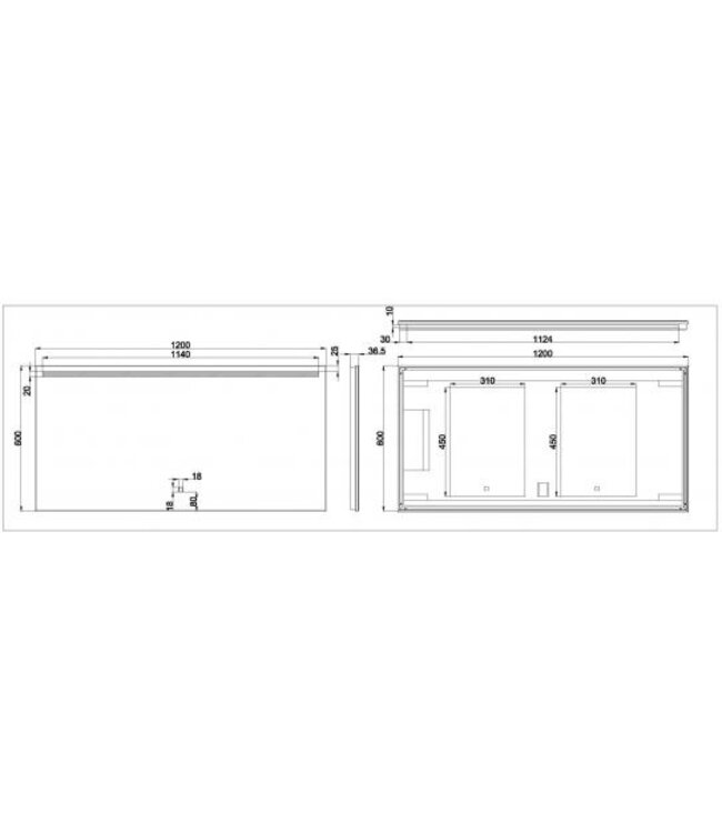 Wiesbaden Badkamerspiegel Ambi One 120x60 cm - Dimbaar Led met Spiegelverwarming - 38.4123