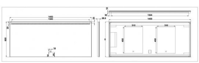 Badkamerspiegel Ambi One 140x60 cm - Dimbaar Led met Spiegelverwarming - 38.4125