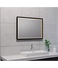 Wiesbaden Badkamerspiegel Avi Mat Zwart 70x50 cm - Dimbaar Led met Spiegelverwarming - 38.4190