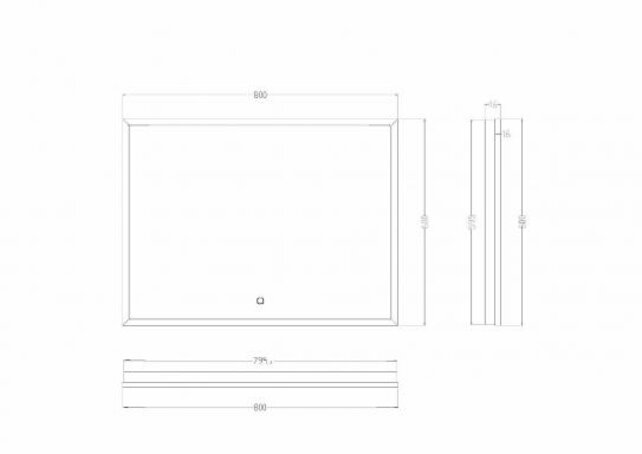 Wiesbaden Badkamerspiegel Avi Mat Zwart 80x60 cm - Dimbaar Led met Spiegelverwarming - 38.4191 Wiesbaden Badkamerspiegel Avi Mat Zwart 80x60 cm - Dimbaar Led met Spiegelverwarming - 38.4191
