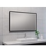 Wiesbaden Badkamerspiegel Avi Mat Zwart 100x60 cm - Dimbaar Led met Spiegelverwarming - 38.4192