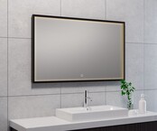Wiesbaden Badkamerspiegel Avi Mat Zwart 100x60 cm - Dimbaar Led met Spiegelverwarming - 38.4192