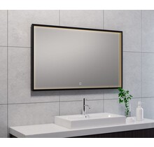 Wiesbaden Badkamerspiegel Avi Mat Zwart 100x60 cm - Dimbaar Led met Spiegelverwarming - 38.4192