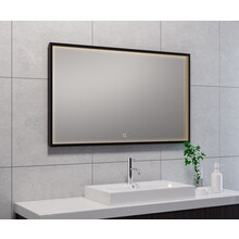Wiesbaden Badkamerspiegel Avi Mat Zwart 100x60 cm - Dimbaar Led met Spiegelverwarming - 38.4192