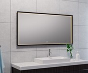 Wiesbaden Badkamerspiegel Avi Mat Zwart 120x60 cm - Dimbaar Led met Spiegelverwarming - 38.4193