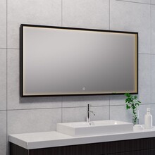 Wiesbaden Badkamerspiegel Avi Mat Zwart 120x60 cm - Dimbaar Led met Spiegelverwarming - 38.4193