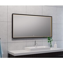 Wiesbaden Badkamerspiegel Avi Mat Zwart 120x60 cm - Dimbaar Led met Spiegelverwarming - 38.4193