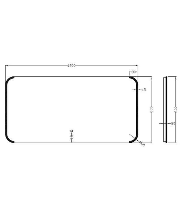 Wiesbaden Badkamerspiegel Bracket 120x60 cm - Dimbaar Led met Spiegelverwarming - 38.3782