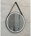 Wiesbaden Wiesbaden Ronde Badkamerspiegel Cinto 60 cm Mat Zwart met band - Dimbaar Led met Spiegelverwarming - 38.4177