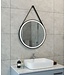 Wiesbaden Wiesbaden Ronde Badkamerspiegel Cinto 60 cm Mat Zwart met band - Dimbaar Led met Spiegelverwarming - 38.4177
