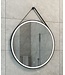 Ronde Badkamerspiegel Cinto 80 cm Mat Zwart met band - Dimbaar Led met Spiegelverwarming - 38.4178