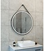 Ronde Badkamerspiegel Cinto 80 cm Mat Zwart met band - Dimbaar Led met Spiegelverwarming - 38.4178
