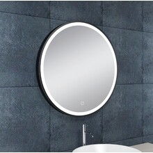 Ronde Badkamerspiegel Maro 60cm Mat Zwart - Dimbaar Led Spiegelverwarming - 38.4170