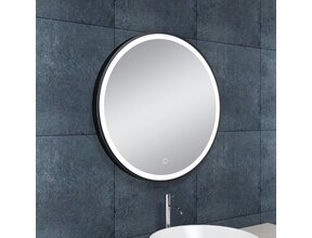 Ronde Badkamerspiegel Maro 60cm Mat Zwart - Dimbaar Led Spiegelverwarming - 38.4170
