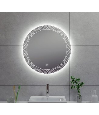 Wiesbaden Wiesbaden Ronde Badkamerspiegel Deco 60cm - Dimbaar Led met Spiegelverwarming - 38.4105