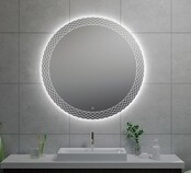 Wiesbaden Ronde Badkamerspiegel Deco 100cm - Dimbaar Led met Spiegelverwarming - 38.4107 Wiesbaden Ronde Badkamerspiegel Deco 100cm - Dimbaar Led met Spiegelverwarming - 38.4107