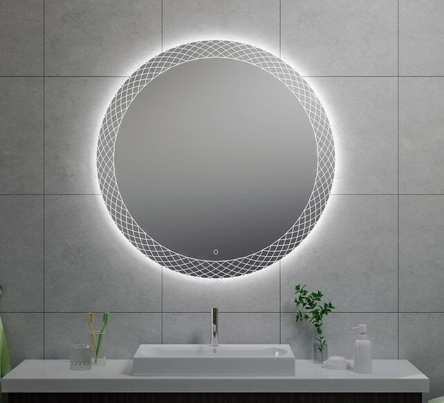 Wiesbaden Ronde Badkamerspiegel Deco 100cm - Dimbaar Led met Spiegelverwarming - 38.4107 Wiesbaden Ronde Badkamerspiegel Deco 100cm - Dimbaar Led met Spiegelverwarming - 38.4107