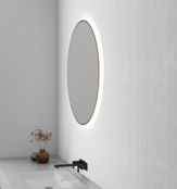 Wiesbaden Ronde Badkamerspiegel Novi 80cm Geborsteld Messing - Dimbaar Led met - 38.3708 Wiesbaden Ronde Badkamerspiegel Novi 80cm Geborsteld Messing - Dimbaar Led met - 38.3708