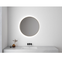Wiesbaden Ronde Badkamerspiegel Novi 80cm Geborsteld Messing - Dimbaar Led met - 38.3708
