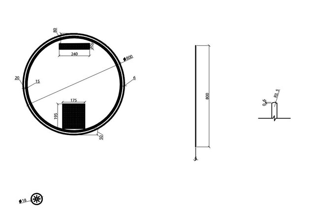 Wiesbaden Ronde Badkamerspiegel Novi 80cm Geborsteld Messing - Dimbaar Led met - 38.3708 Wiesbaden Ronde Badkamerspiegel Novi 80cm Geborsteld Messing - Dimbaar Led met - 38.3708