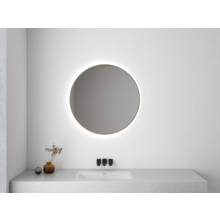 Wiesbaden Ronde Badkamerspiegel Novi 100cm Geborsteld Messing - Dimbaar Led- 38.3710