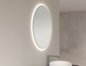 Wiesbaden Ronde Badkamerspiegel Novi 100cm Mat Zwart - Dimbaar Led met - 38.3709