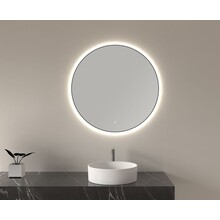 Wiesbaden Ronde Badkamerspiegel Novi 100cm Mat Zwart - Dimbaar Led met - 38.3709