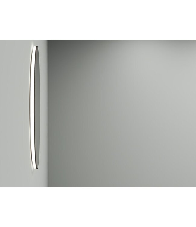 Wiesbaden Ronde Badkamerspiegel Novi 60cm Mat Zwart - Dimbaar Led - 38.3705